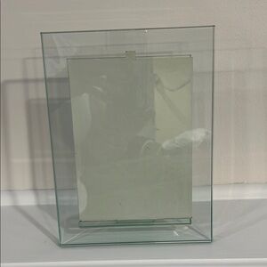 Milano Series Glass Block 5 x 7 Picture Frame Photo Holder Greentone Rectangle